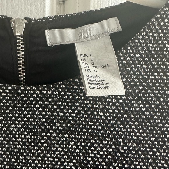 Tweed style midi dress (large) with crew neck and above elbow sleeves - Picture 6 of 7